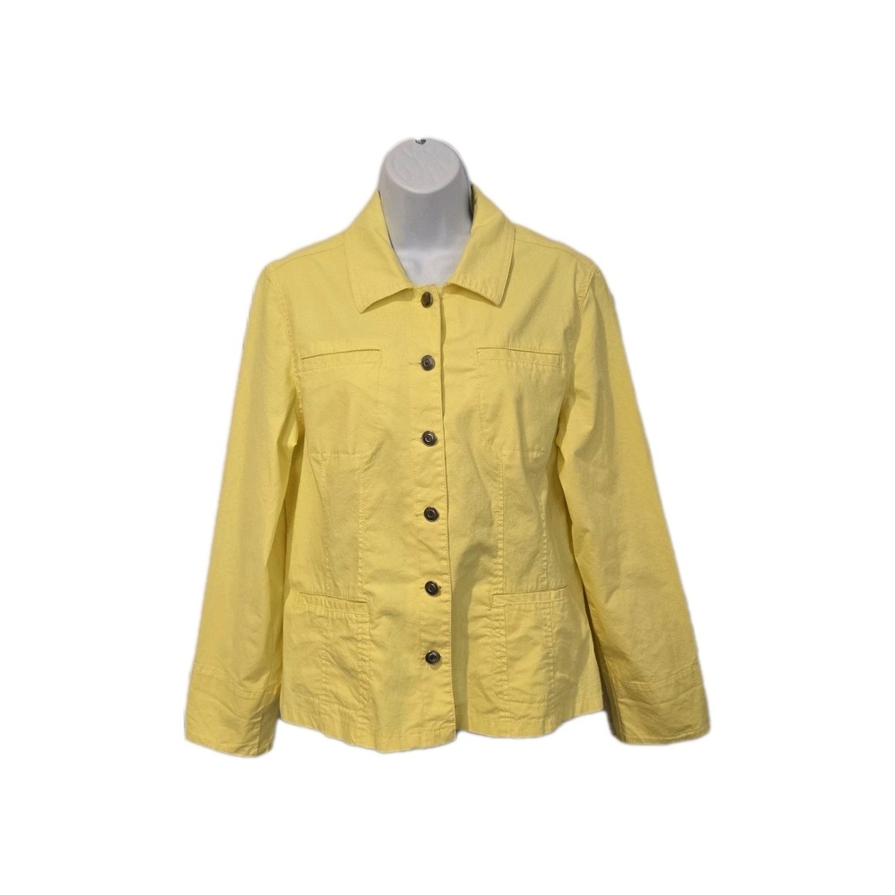 BACCINI Women's Jacket Casual Lightweight Butter Yellow Button Up Size Large
